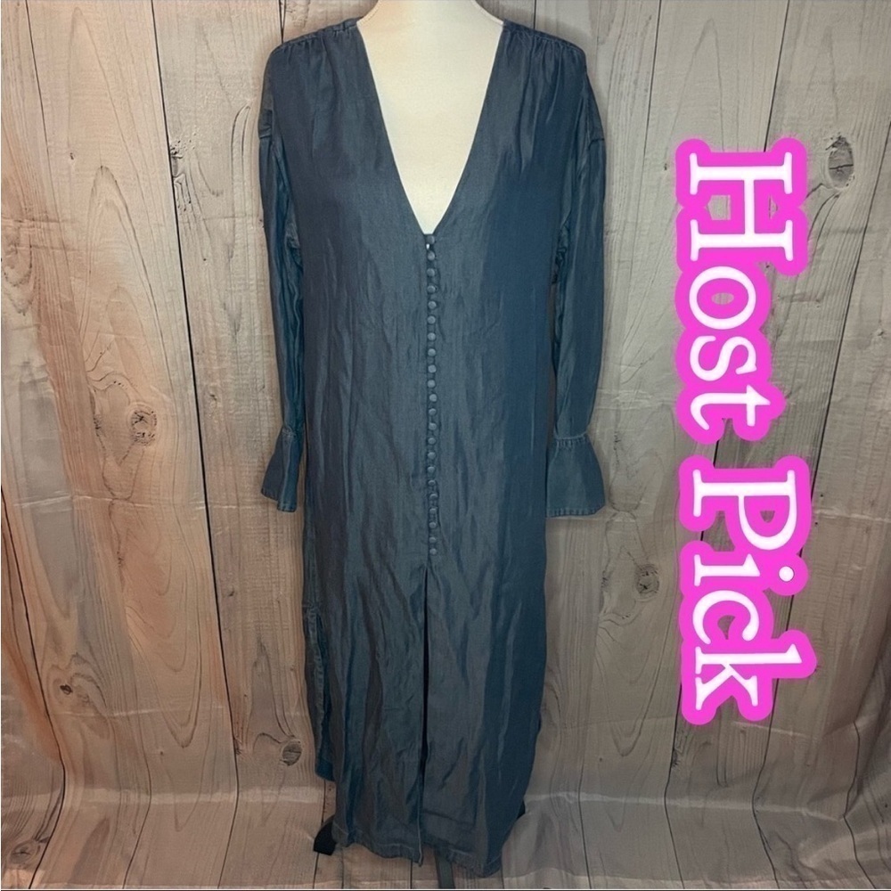 ✅5X Host Pick✅ Free People Button Front Long Denim Dress, XS
